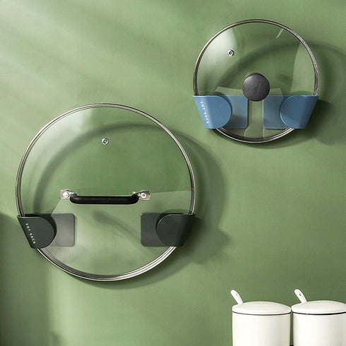 Pot Lid Organizer for Cabinet, 6 Pairs Wall Mount Adjustable Pot Lid Holders Inside Cabinet, Pan Lids Organizers Inside Cabinet Door, Pots Top Sto...