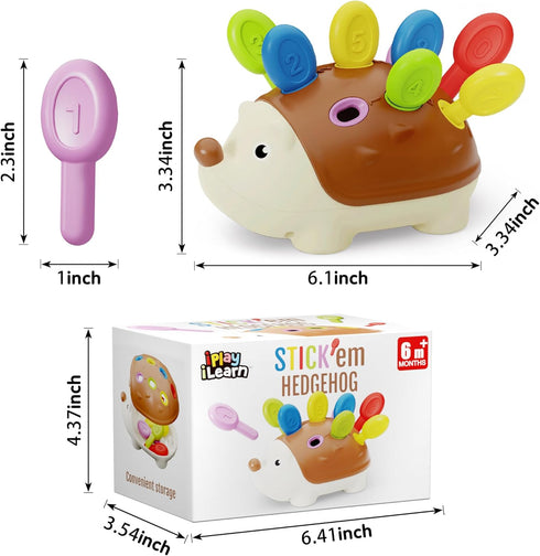 iPlay, iLearn Fine Motor Toys for Toddlers 1-3, Hedgehog Montessorri Learning Educational Counting & Sorter Toy, Development Baby Sensory Gifts fo...