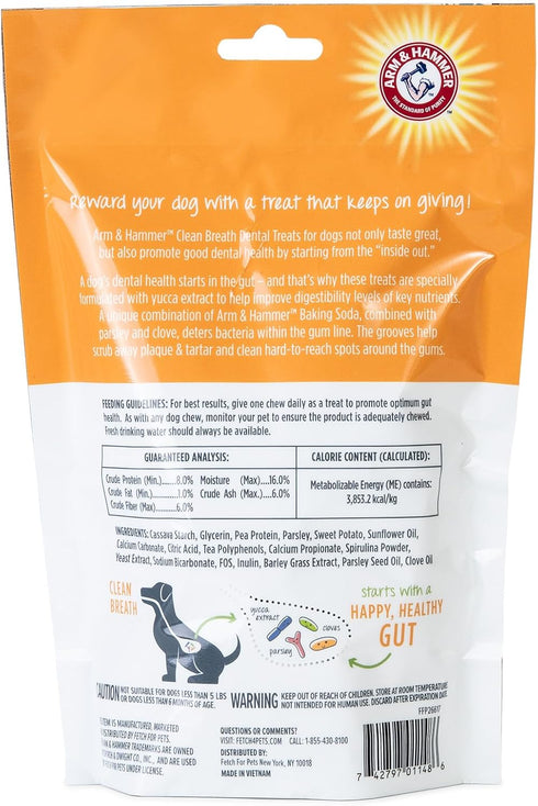 Arm & Hammer for Pets Clean Breath from The Inside Dental Treats for Dogs, Size Small | Mint Flavor Fresh Breath Treats with Parsley, Clove and Yu...