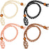 4 Pieces Crystal Necklace Holder Empty Stone Crystal Holder Adjustable Rope Necklace Cord Quartz Crystal Raw Stone Necklace Cord Handmade Woven Ne...