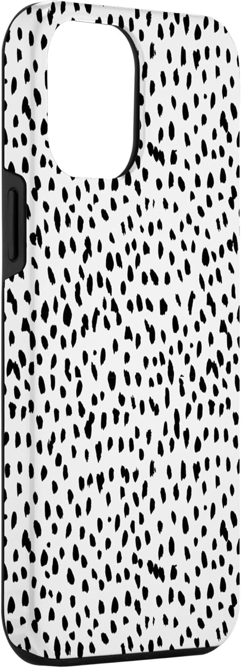 iPhone 12 Pro Max Dalmatian Animal Print Black And White Black White Case...