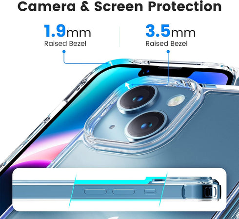 Mkeke for iPhone 14 Case for iPhone 13 Case Clear Transparent Shockproof Bumpers Cases for iPhone 13/14......