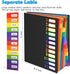 24 Plastic Folders with Pockets, 12 Colors Multi Pocket Folder Binder with Dividers, 12 Tab Folders with Pockets Office Organizer Folder Letter Si...