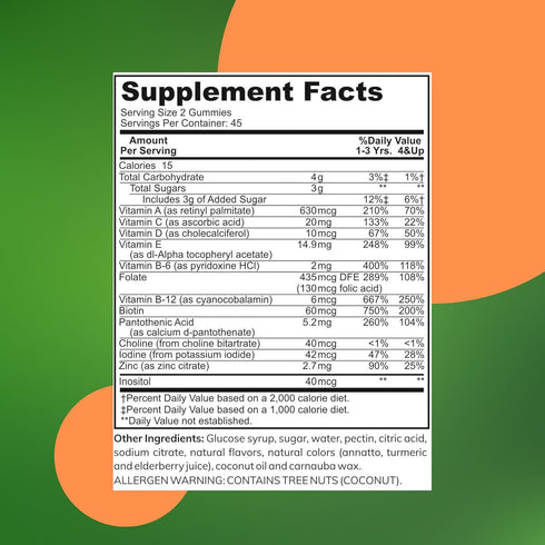 Halal Adult Multivitamin Gummies for Men, Women, Complete Everyday Nutritional Support with Biotin, Vegan, Natural Fruit Flavors, Non-GMO, Made in...