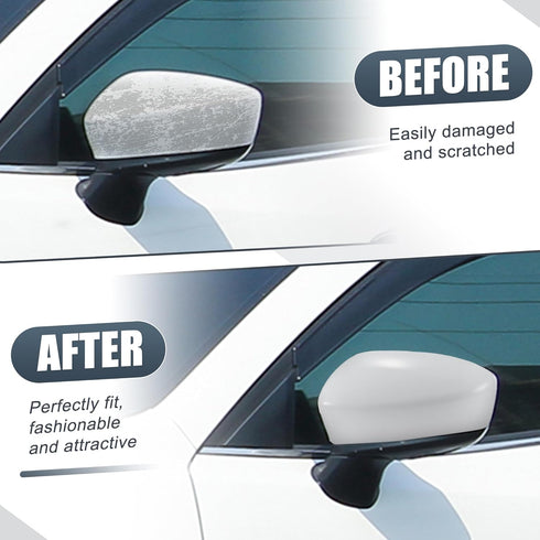 X AUTOHAUX Car Rear View Left Driver Side Mirror Cover Cap Replacement White for Mazda 3 Axela 2017-2019 Mirror Guard Covers Exterior Decoration T...