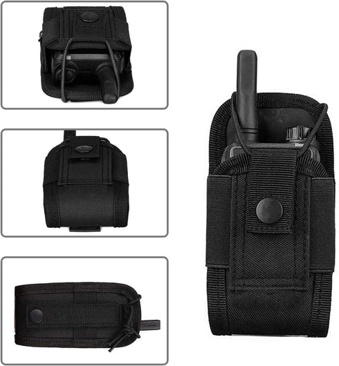 Create idea Radio Pouch Security Walkie Talkie Bag Belt Holder Black Nylon 1000D for Fireman Teacher...