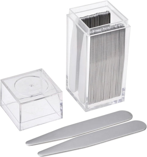 JOVIVI 36pc Stainless Steel Collar Stays in Clear Plastic Box for Mens Dress Shirt, Order The Sizes You Need (2.2")...