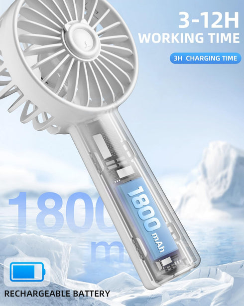 Mini Handheld Fan, Small Portable Fan USB Rechargeable, 3 Speeds, Personal Fan USB Rechargeable Cute Design, Powerful Eyelash Fan for Stylish Girl...