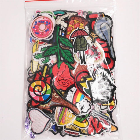 Libiline 100pcs Random Assorted Styles Embroidered Patch Applique Clothes Dress Plant Hat Jean DIY...