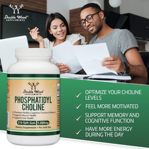 Phosphatidylcholine 1,200mg – 210 Softgels – Enhanced Version of Sunflower and Soy Lecithin (Choline Supplements) - Non-GMO and Gluten Free to Sup...