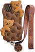 SGVAHY Phone Case for iPhone 13 Case Cute iPhone Case with Strap Lanyard Keychain Kawaii Phone Cases Funny Soft Silicone Shockproof Protective iPh...
