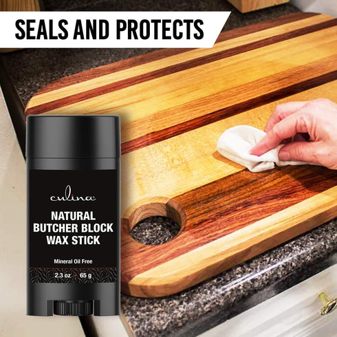 Culina Butcher Block Cutting Board Bamboo Conditioner Wax Stick | Best for Wood & Bamboo Conditioning & Sealing | Does NOT Contain Mineral Oil!...