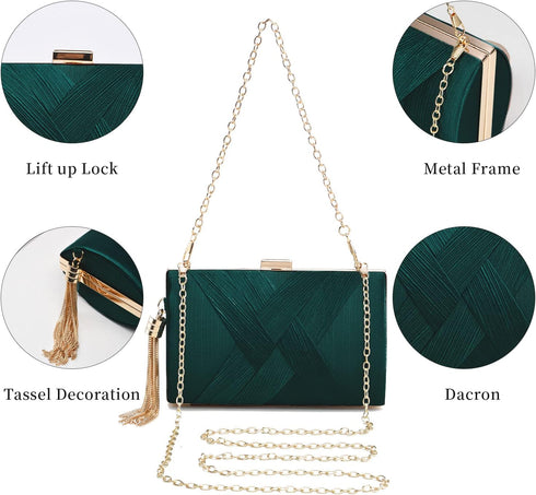 Clutch Purses For Women Tassel Evening Clutch bag Cross Body & Shoulder Bag For Wedding Night out Party...