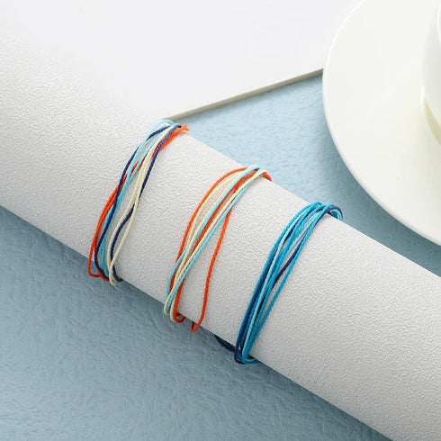 Summer Beach Layered Colorful Anklets Boho Rope Ankle Bracelets for Women...