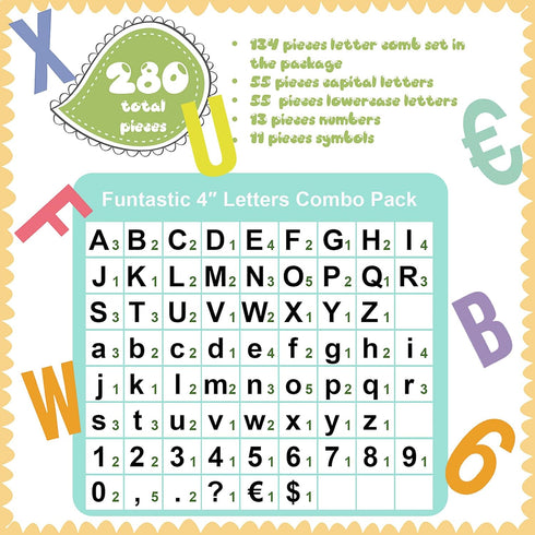 134 Pcs 5 Inch Bulletin Board Letters Colorful Alphabet Letters Numbers and Punctuation Cutouts Letters for Bulletin Board Wall Set for Display Bo...