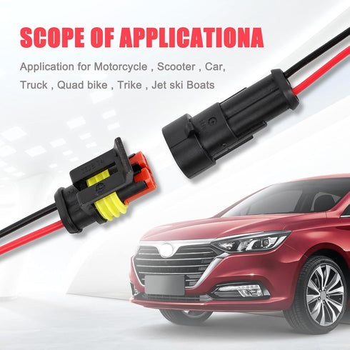 Auto Waterproof Electrical Connector,2 Pin 16 AWG High Load Connectors for Car, Truck, Boat, and Other Wire Connections....