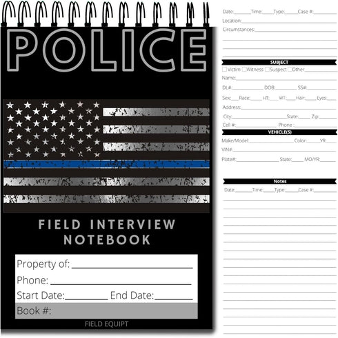 Law Enforcement Incident Report Notepads, Sheriff, Security & Police Gear, EDC Officer Notebook, Cop Gifts, Interview Equipment Accessories Book, ...