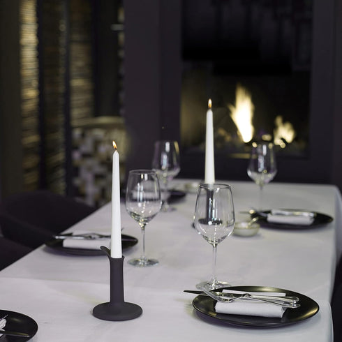 BOLSIUS White Taper Candles - 4 Pack Unscented 10 Inch Dinner Candle Set - 8 Hours Burn Time - Premium European Quality - Smokeless and Dripless H...