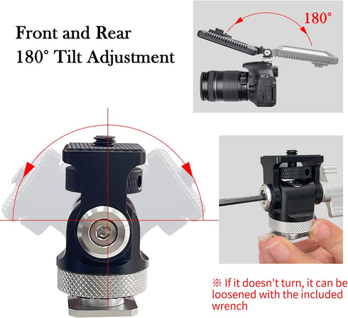 Sutekus Field Monitor Mount Holder with Cold Shoe Swivel and Tilt Adjustable 1/4" Screw Thread Adapter for 5’’ and 7’’ Monitor...