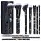 BS-MALL Makeup Brushes NO Smell 10 PCS Set Black Color Synthetic Foundation Powder Concealers Eyeshadows with Black Case...
