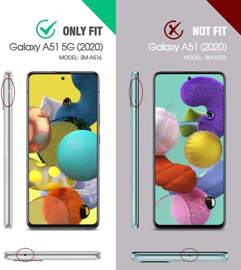 ExoGuard Samsung Galaxy A51 5G Case, Rubber Shockproof Heavy Duty Case with Screen Protector for Samsung A51 5G Phone, Built-in Kickstand (Mew)...