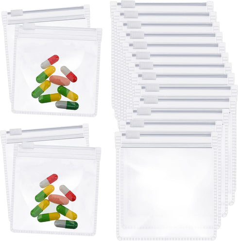 Pill Pouch Bags Zippered Pill Pouch Reusable Pill Baggies Clear Plastic Pill Bags Self Sealing Travel Medicine Organizer Storage with Slide Lock f...