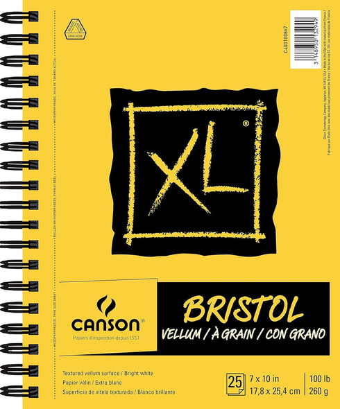 Canson XL Series Vellum Bristol, Yellow/Black, 7x10...