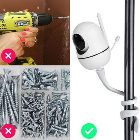 iTODOS Baby Monitor Mount Compatible with HelloBaby HB65/HB66/HB248,ANMEATE SM935E Baby Monitor Camera, Versatile Twist Mount Without Tools or Wal...