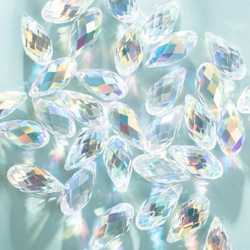 LONGWIN 36pcs AB Teardrop Crystal Beads 10x20mm Waterdrop Faceted Glass Beads for Jewelry Making, DIY Project, Earring, Necklaces, Bracelets...