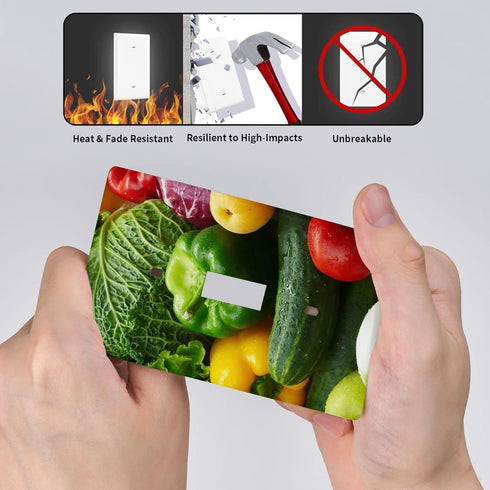 Kitchen Vegetables Single Light Switch Cover Decorative Wall Plates 1 Gang Toggle Switch Plate Covers for Home Dining Room Bedroom,4.50 x 2.76 Inc...