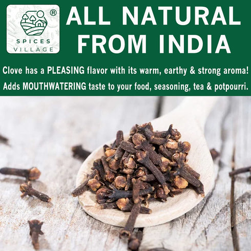 Spices Village Whole Cloves 7 Ounces, Kosher, All Natural Dried Clove Buds, Gluten Free, Non GMO, Whole Seeds Great for Food, Tea, Potpourri, KETO...