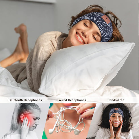 2-Pack Sleep Headphones Bluetooth Headband 2024 Headband Headphones with Thin Speakers, Bluetooth Headband for Side Sleepers, Insomnia, Sports, Wo...