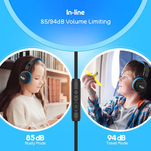 gorsun Kids Headphones, 85dB/94dB Volume Limited, Wired Headphones with Mic, Sharing Function, Adjustable Toddler Headphones for School/Tablet/PC....
