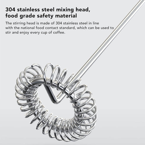 Mini Handheld Drink Mixer, Portable Stainless Steel Electric Milk Frother with Metal Base for Kitchens (Black and Bracket)...