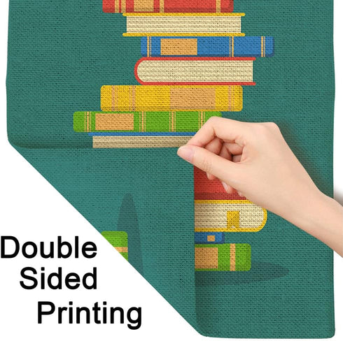 Moslion Book Garden Flag Vertical Double Sided Open Books School Education Library Knowledge Study House Flags Home Burlap Banners 12.5x18 Inch fo...