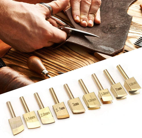 HEEPDD 9Pcs Leather Soldering Tip, Electric Soldering Iron Head Brass Soldering Iron Tip 1mm 1.5mm 2mm 2.5mm 3mm 4mm 5mm 7mm 9mm...