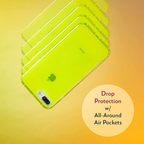 SteepLab Neon Highlighter Case for iPhone 8 Plus & iPhone 7 Plus (5.5" Screen) - The Grippy Jelly Case w/Protective Air Pockets (Conspicuous Neon ...