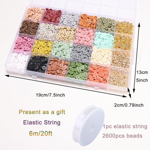 LFLIUN DIY Jewelry Making Kit Clay Beads Bracelet Making Kit, Flat Preppy Beads for Friendship Bracelets, Polymer Clay Beads Crafts Gifts...