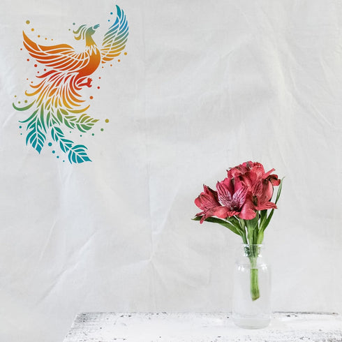 FINGERINSPIRE Phoenix Stencils 11.7x8.3 inch Firebird Painting Stencil Flying Phoenix Stencil Mythical Phoenix Reusable Drawing Template for Paint...