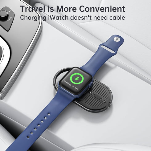 Portbale Charger for Apple Watch -YoFew Wireless Magnetic iWatch Charger 1200mAh Power Bank Travel Keychain Accessories for Apple Watch Series 9/8...