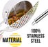 Held Crescent Drainer Pan Pot Strainer with Handle Stainless Steel Hand for Spaghetti Fry Noodles Fruit Vegetable Pasta Strainer Colander Heavy Du...