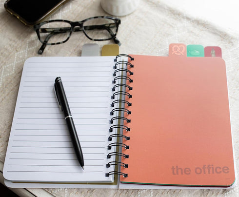 JUST FUNKY The Office Tabbed 288-Page Spiral Notebook | Bound Sketchbook Journal, Work Memo Notepad With Lined Paper, Travel Diary | Home School S...