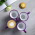 City to Cottage Handmade Purple and White Polka Dot Ceramic Coffee, Tea, Latte Mug, Cup with Large Handle, Unique 7 oz / 200ml Designer Pottery Gi...