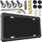 PRUST Anti Theft License Plate Frame- Black Silicone Car Plate Holder and Stainless Steel Tamper-Proof Screws kit, with License Plate Mounting Har...