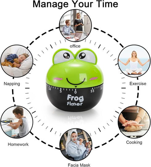 DEAYOU 3 Pack Mechanical Kitchen Timer, 60 Minute Egg Timer for Cooking, Small Cute Countdown Timer, Wind Up Manual Dial Rotating Timer Reminder f...