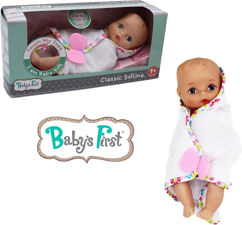 Baby's First Doll, Bathtime with Baby Softina, Machine Washable Doll, Lifelike Features, for Ages 1+...