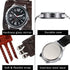 JewelryWe Black Brown Hip-hop Gothic Punk Style Men Watch Wide Leather Fashion Cuff Wristwatch for Halloween...