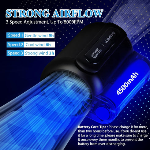 Portable Waist Fan, Cool Clip Fan Under Shirt Fan, Portable Waist Clip Fan, Handheld Mini Cooling Fan, Powerful Personal Portable Fan, Wearable Pe...