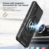 for Wiko Voix Case with Screen Protector,Built-in Magnetic Car Ring Stand,Full Body Protection Frosted PC Back Soft TPU Bumper Raised Corner Edge ...