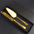 Wedding Cake Knife and Server Set, Gold Stainless Steel Cake Pie Serving Set Gift Cake Cutting Set for Wedding, Birthday, Parties and Events...